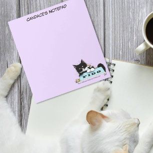 Tuxedo Cat Dog's Bowl Notepad