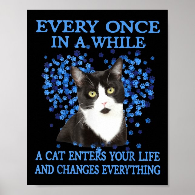 Tuxedo Cat Every Once In A While A Cat Enters Your Poster (Front)