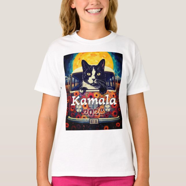 Tuxedo Cat For Kamala T-Shirt (Front)