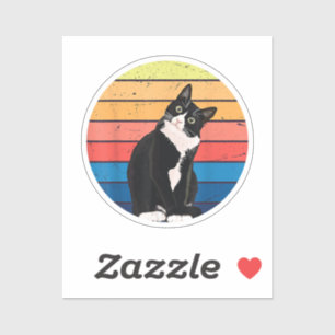 Tuxedo Cat Gift Retro Colors for Animal Lovers