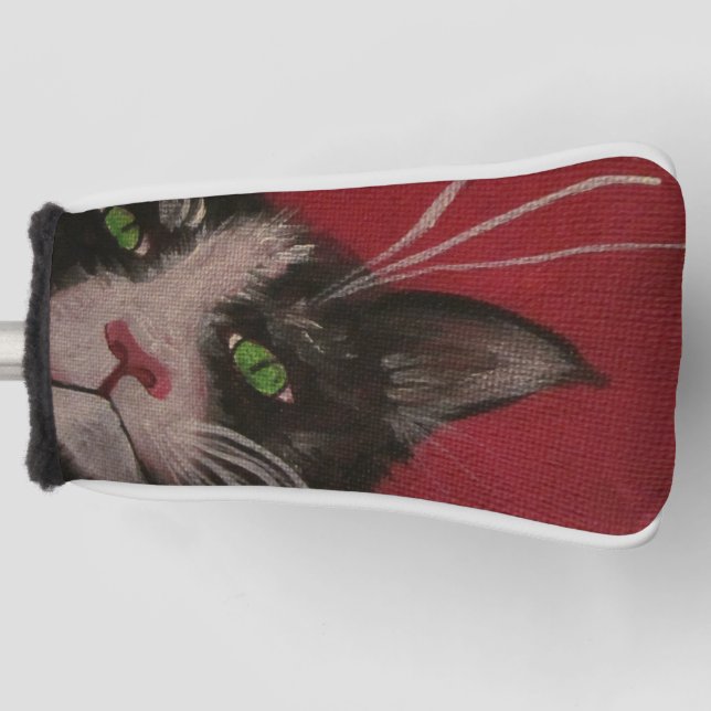 tuxedo cat  golf head cover (Front)