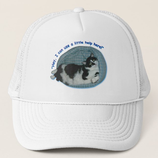 Tuxedo Cat Humour Trucker Hat (Front)