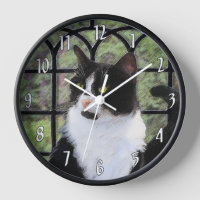 Tuxedo Cat in Window Painting Original Animal Art