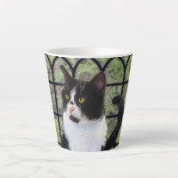 Tuxedo Cat in Window Painting Original Animal Art