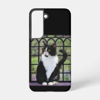 Tuxedo Cat in Window Painting Original Animal Art