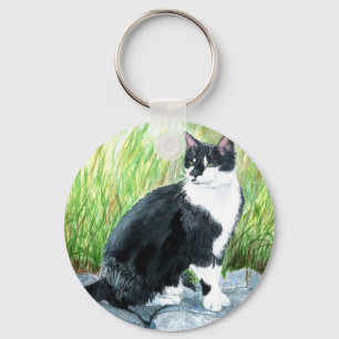 Tuxedo Cat Keychain