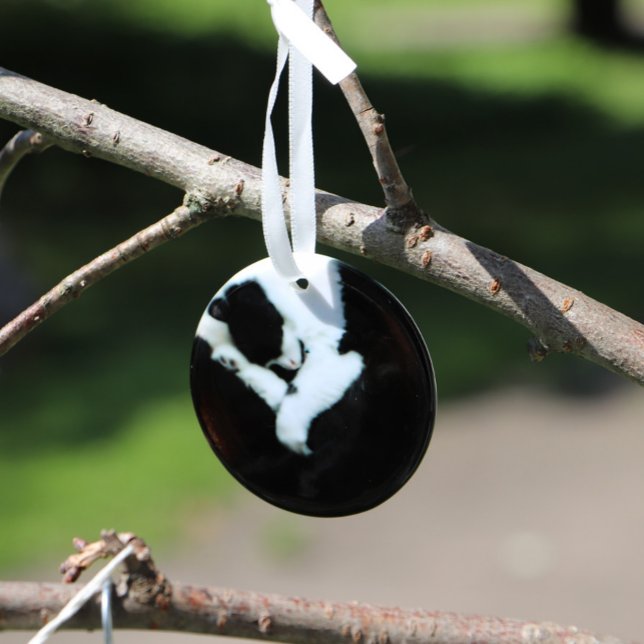 Tuxedo Cat Kitty Cats Black and White Caturday     Ceramic Tree Decoration (Creator Uploaded)
