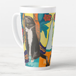 Tuxedo Cat Latte Mug