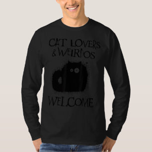 Tuxedo Cat Lovers & Weirdos Welcome T-Shirt