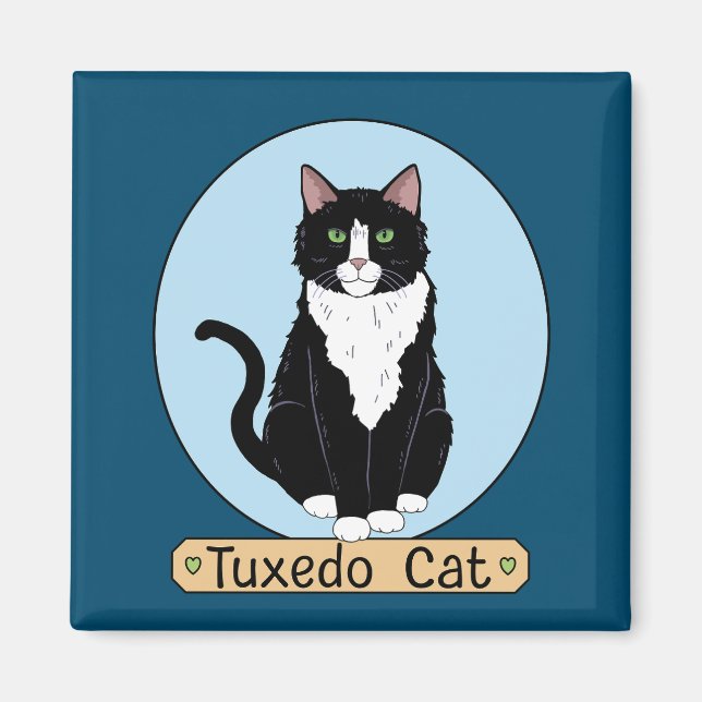 Tuxedo Cat Magnet (Front)