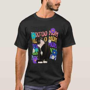 Tuxedo Cat Mum Retro Groovy Cat T-Shirt