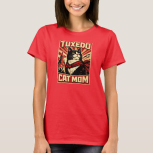 Tuxedo Cat Mum T-Shirt Vintage Retro