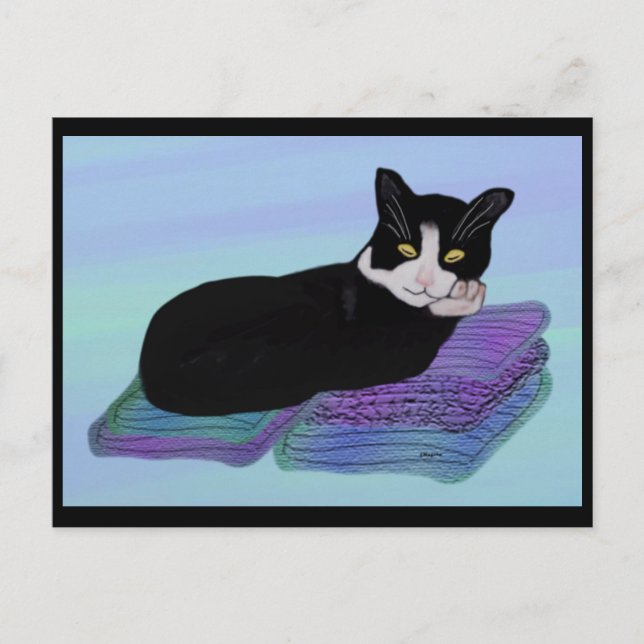 Tuxedo Cat Nap Postcards (Front)