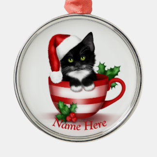 Tuxedo Cat Ornament / Personalised Cat Ornament