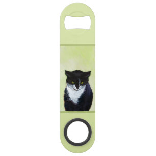 Tuxedo Cat Painting - Cute Original Cat Art