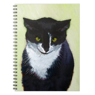Tuxedo Cat Painting - Cute Original Cat Art Notebook