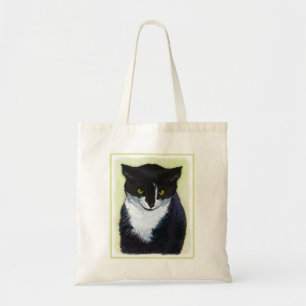 Tuxedo Cat Painting - Cute Original Cat Art Tote Bag