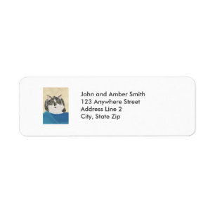 Tuxedo Cat Painting Return Address Labels