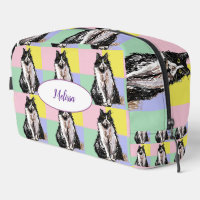 Tuxedo Cat Pastel Check Pink Yellow Girls
