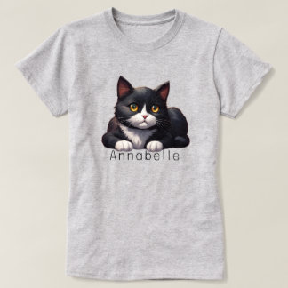 Tuxedo Cat Personalise T-Shirt