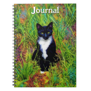 Tuxedo Cat Pop Art Journal Notebook