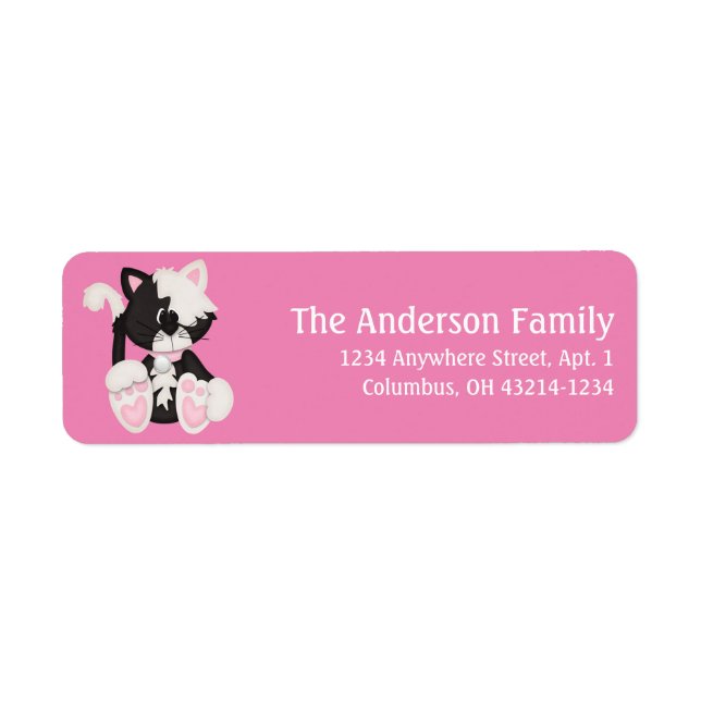 Tuxedo Cat Return Address Labels (Front)