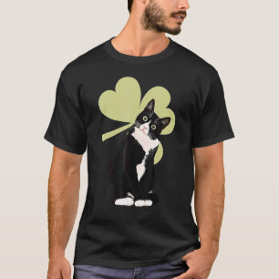 Tuxedo Cat Saint St Patrick S Paddy S Day Cat T-Shirt