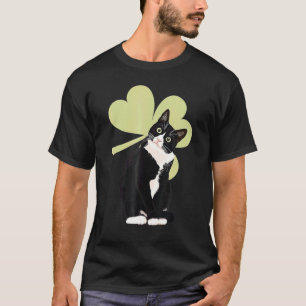 Tuxedo Cat Saint St  Patrick S Paddy S Day Cat T-Shirt