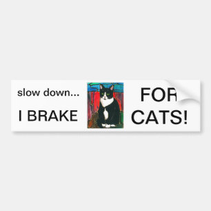 Tuxedo Cat Stained Glass Design Art T-Shirt Bumper Sticker