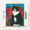 Tuxedo Cat Stained Glass Design Art T-Shirt
