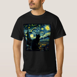Tuxedo Cat Starry Night Tuxedo Cat Owner T-Shirt
