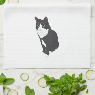 Tuxedo Cat Tea Towel