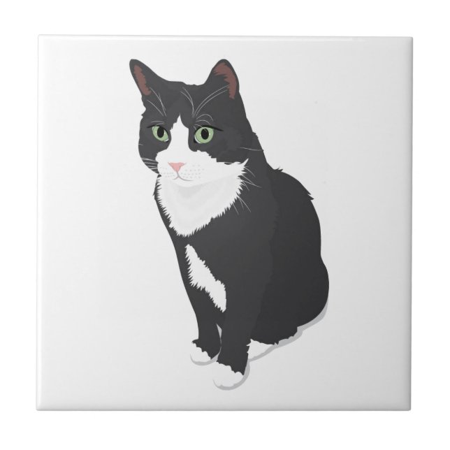 Tuxedo Cat Tile (Front)