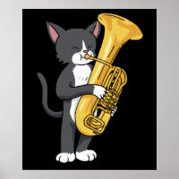Tuxedo Cat Tuba Gifts Women Men Marching Band Tuba