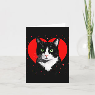 Tuxedo Cat Valentine Heart For Kitten And Animal L Card