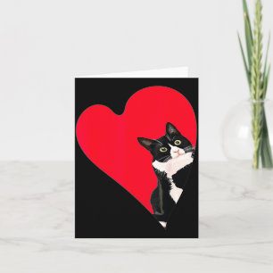 Tuxedo Cat Valentine Heart For Kitten And Animal L Card