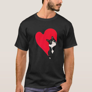 Tuxedo Cat Valentine Heart For Kitten And Animal T-Shirt