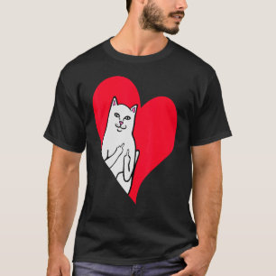 Tuxedo Cat Valentine Heart for Kitten and Animal T-Shirt