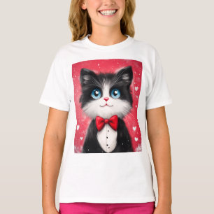 Tuxedo Cat Valentine T-Shirt