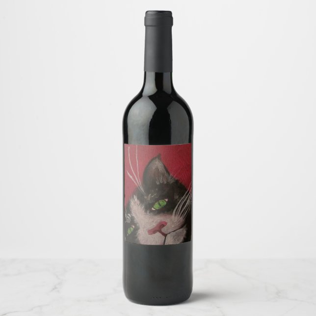 tuxedo cat wine label (Front)