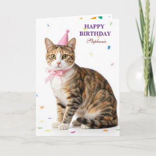 Tuxedo Cat with 72th Birthday Balloon Card