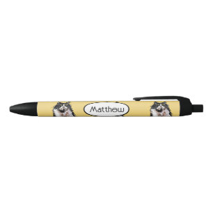 Tuxedo Cat Yellow Cute Cats Art Boys Name Black Ink Pen
