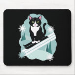 Tuxedo Cats And Skiing Snow Winter Sports Fans  Mouse Pad<br><div class="desc">Tuxedo Cats And Skiing Snow Winter Sports Fans</div>