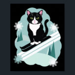 Tuxedo Cats And Skiing Snow Winter Sports Fans  Poster<br><div class="desc">Tuxedo Cats And Skiing Snow Winter Sports Fans</div>