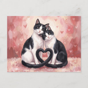 Tuxedo Cats Valentine's Day Postcard