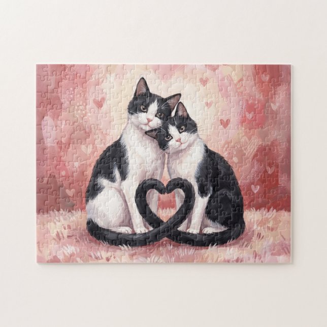 Tuxedo Cats Valentine's Day Puzzle (Horizontal)