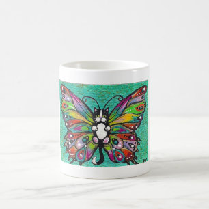 Tuxedo Catterfly Cat/Butterfly Whimsical Fantasy! Coffee Mug