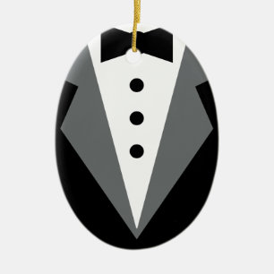 Tuxedo Ceramic Tree Decoration