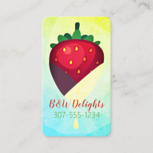 tuxedo chocolate covered strawberry fruit business card