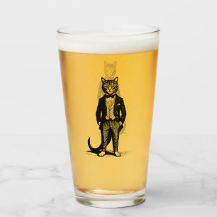 Tuxedo Classy Cat Glass